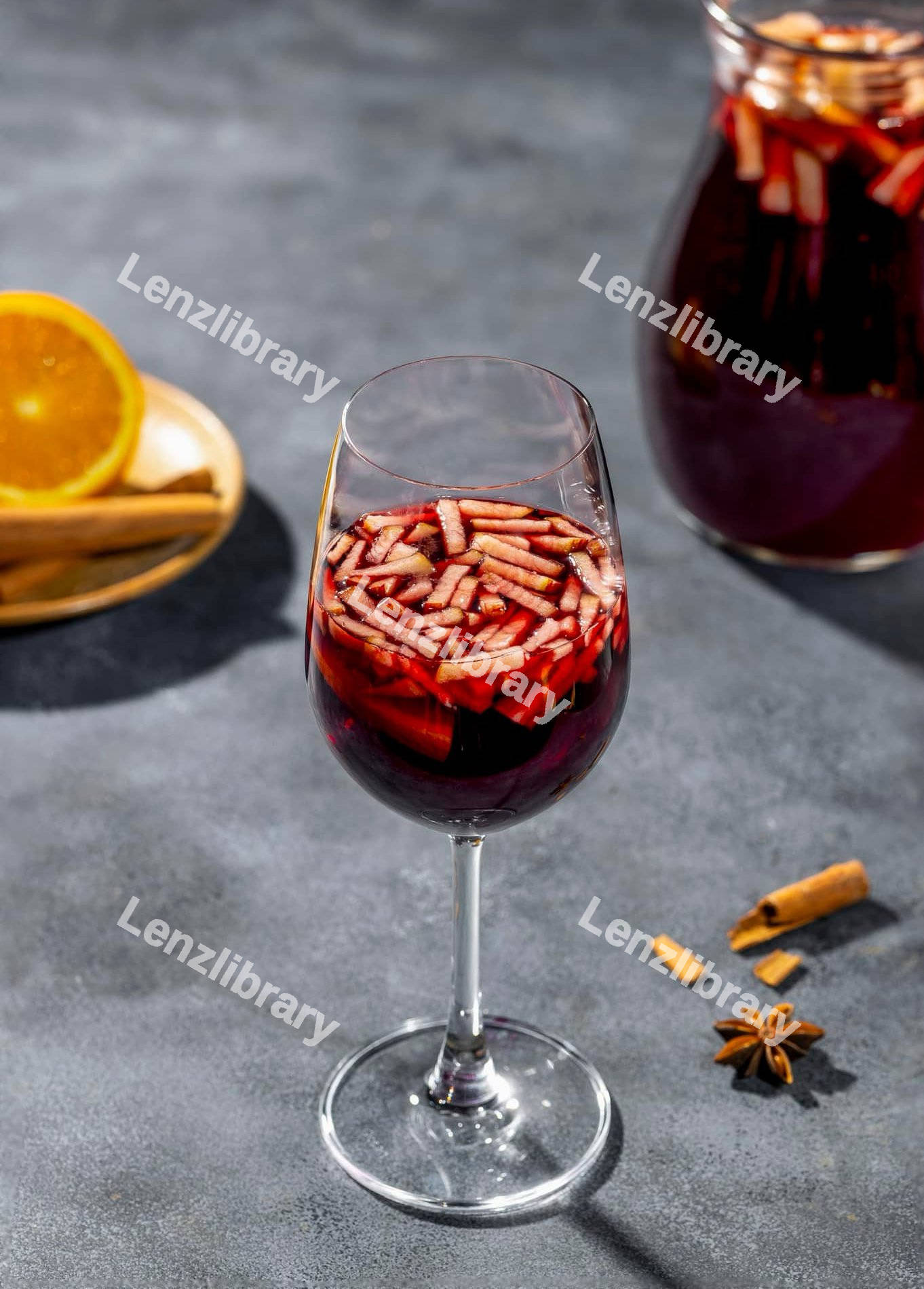 Sangria in a wine glass